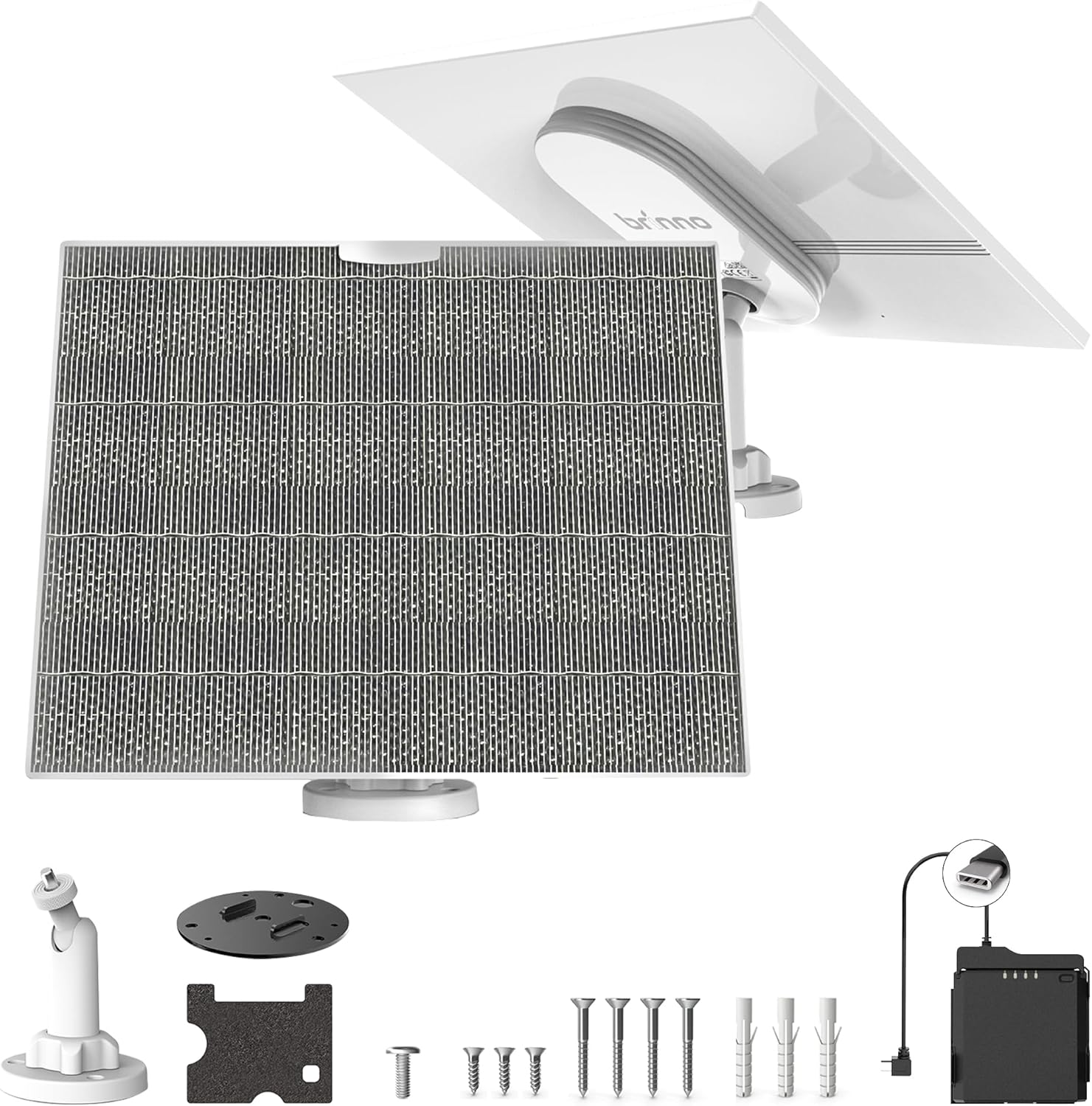 Brinno ASP1000-P Solar Panel Kit Bundle with Mount | 10W Solar Panel for Time Lapse Camera | IP65 Waterproof | DC 5V Outdoor Rechargeable Camera Battery