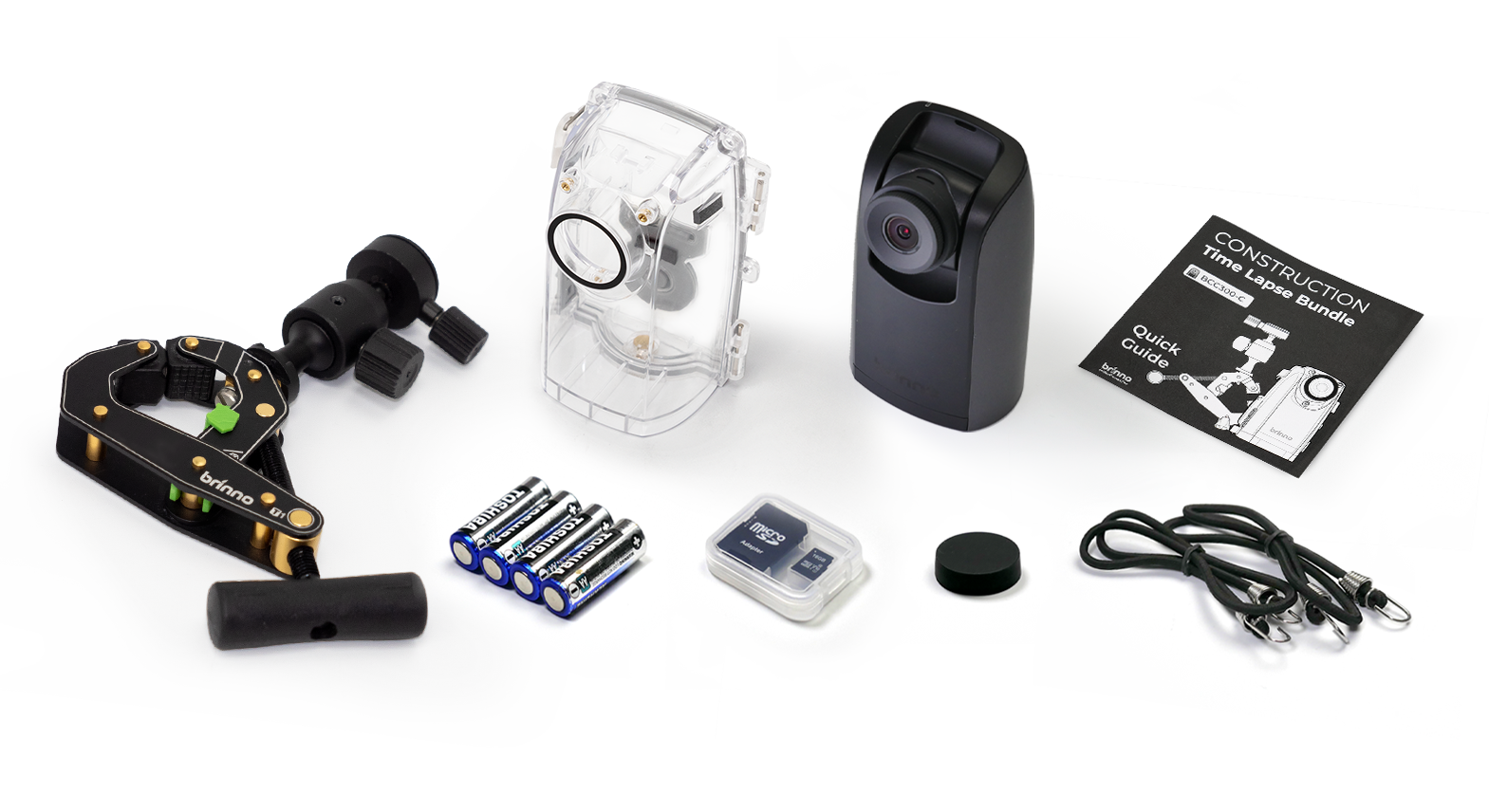 Brinno Time Lapse Camera BCC300-C Bundle, Outdoor Construction Jobsite Plant Weather | HDR FHD1080P Timelapse Camera LCD Screen | Extended Battery Life IPX4 Water-Resistant Housing and Clamp