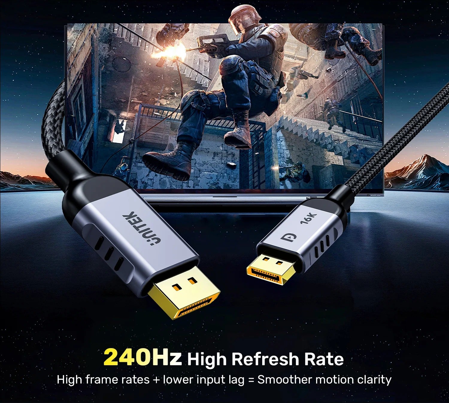 Gaming 8K@120Hz 4K@240Hz DisplayPort 2.1 Cable