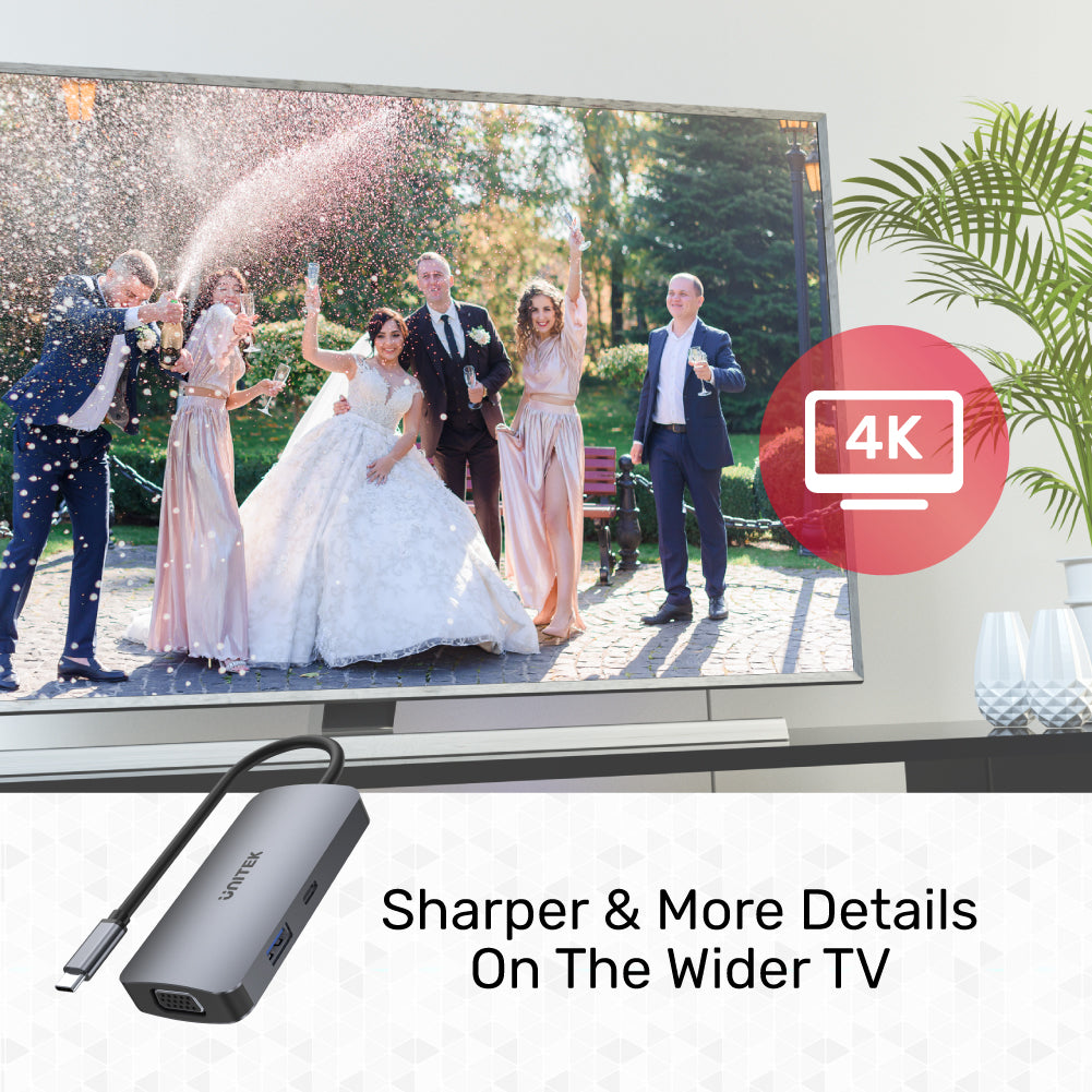 5-in-1 USB-C Hub with 2 HDMI, VGA MST PD 100W D1051A