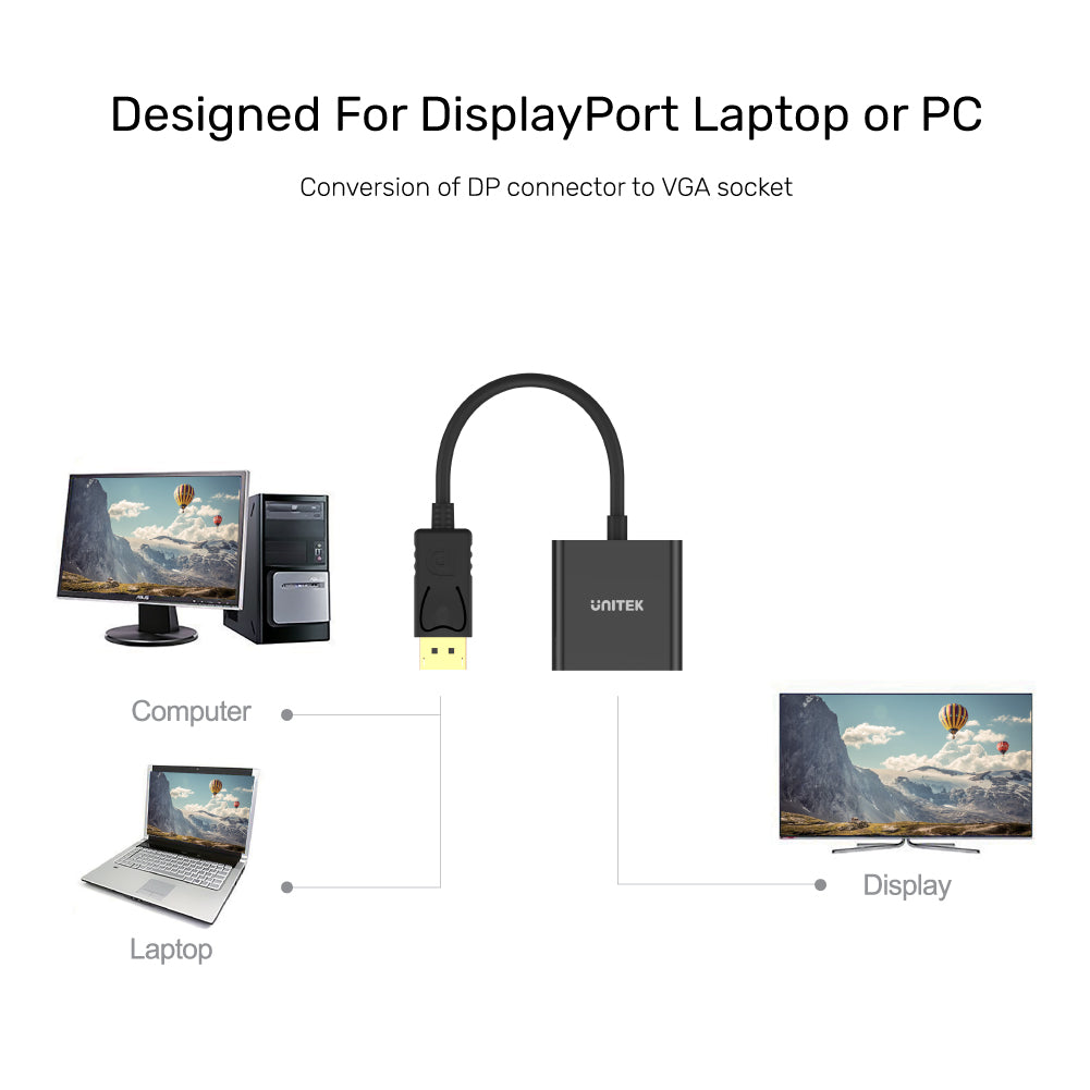 Display Port to VGA Adapter Y-5118E