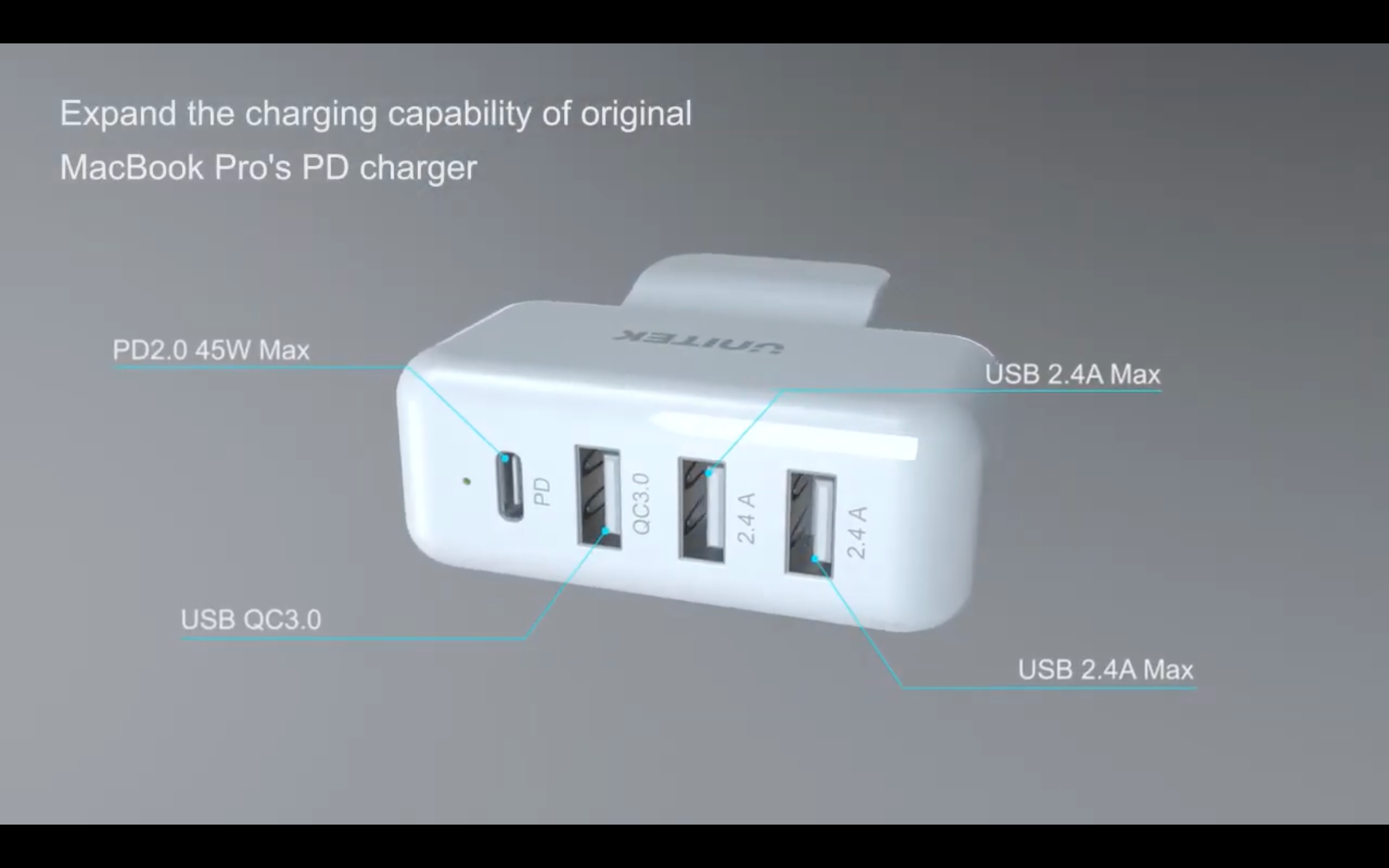 UNITEK TRAVEL GO P1002A - Power Expansion for Apple USB-C Power Adapter