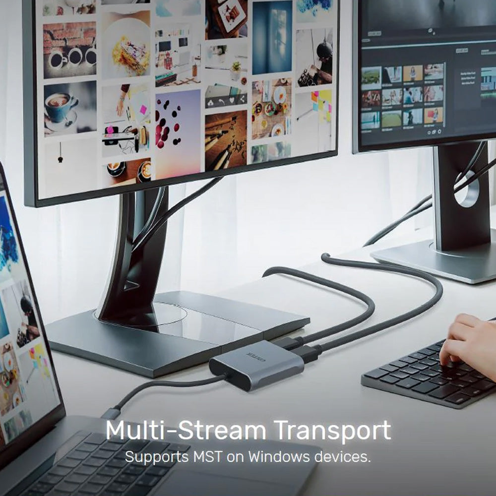 USB-C to Dual HDMI 2.0 4K 60Hz Adapter with MST Dual Monitor V1404B - Kaplen