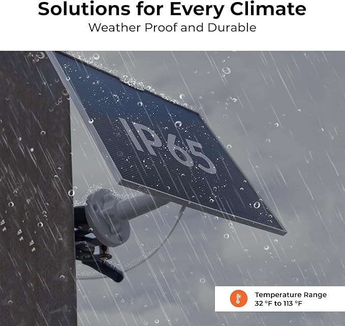 Brinno ASP1000-P Solar Panel Kit Bundle with Mount | 10W Solar Panel for Time Lapse Camera | IP65 Waterproof | DC 5V Outdoor Rechargeable Camera Battery, USB-C Cable, and Adjustable Security Mount