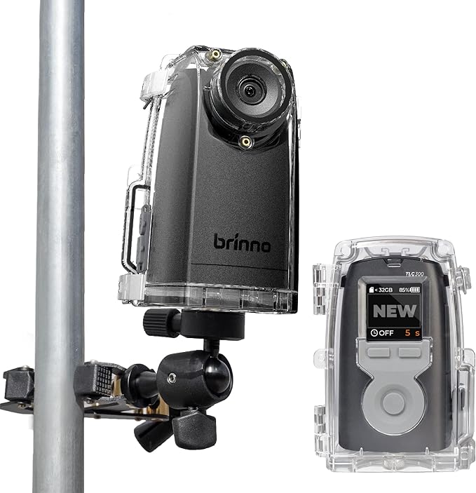 Brinno Time Lapse Camera BCC300-C Bundle, Outdoor Construction Jobsite Plant Weather | HDR FHD1080P Timelapse Camera LCD Screen | Extended Battery Life IPX4 Water-Resistant Housing and Clamp