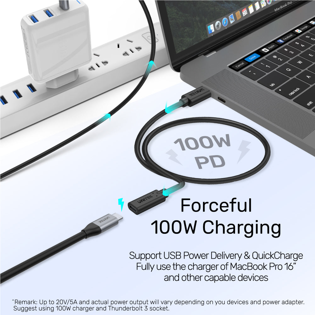 USB-C Extension Cable with 4K@60Hz PD 100W 10Gbps (USB 3.2 Gen2)