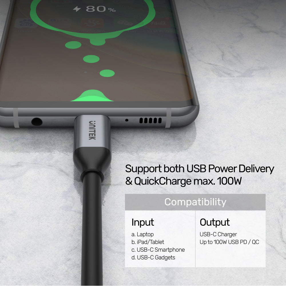 USB-C to USB-C 100W PD Fast Charging 10Gbps (USB 3.2 Gen2) 