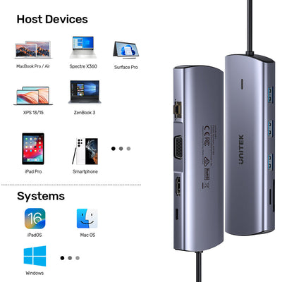 9-in-1 USB-C Hub with Dual Display PD 100W Dual Card Reader - Kaplen