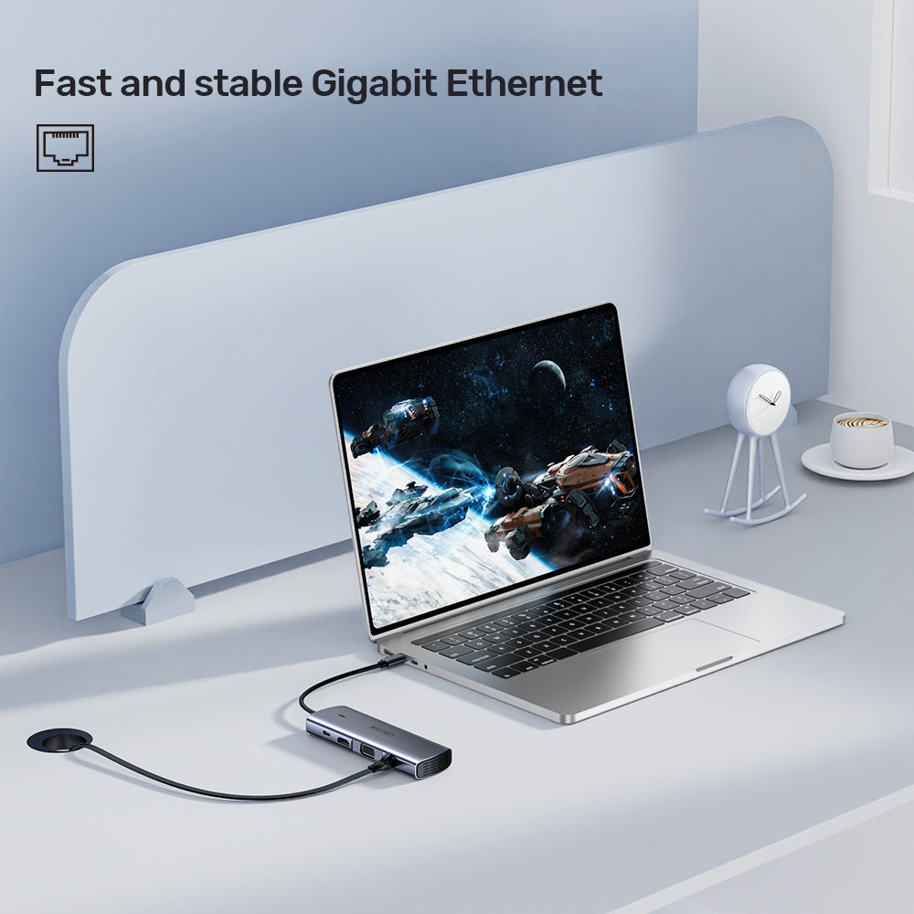 9-in-1 USB-C Hub with Dual Display PD 100W Dual Card Reader - Kaplen