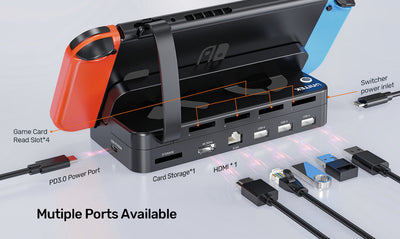 Unitek G1002F 11-in-1 USB-C Docking Nintendo Switch with Remote