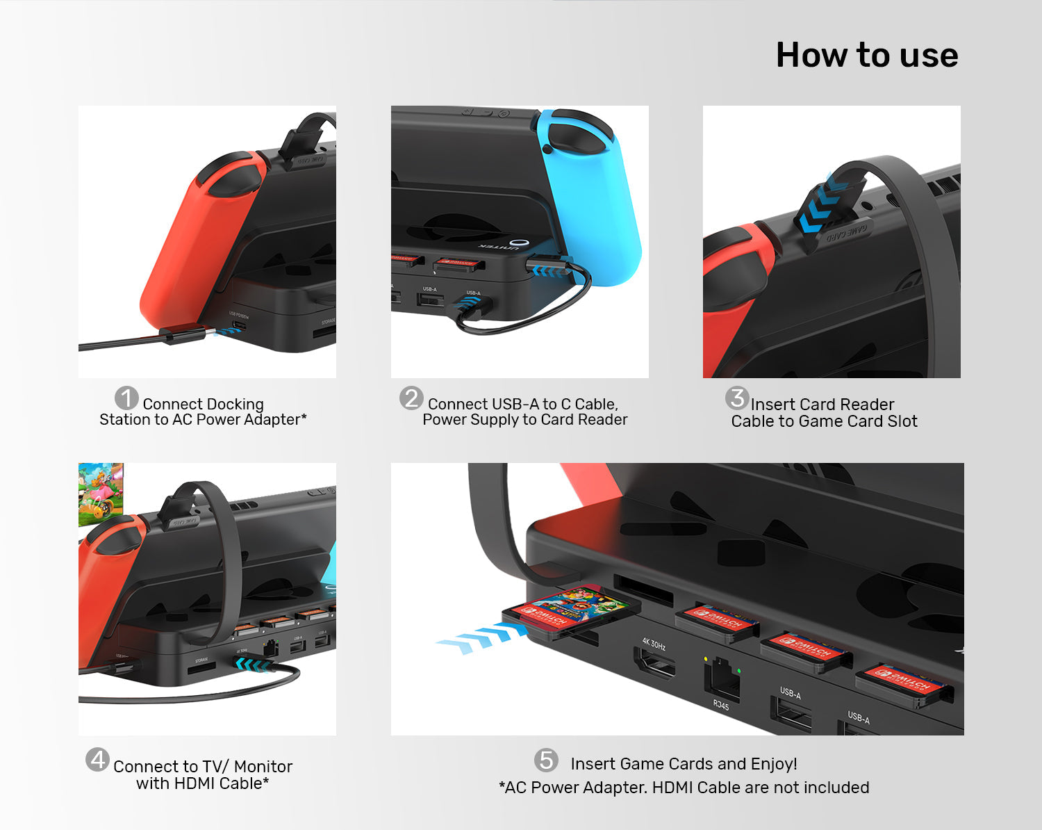 Unitek G1002F 11-in-1 USB-C Docking Nintendo Switch with Remote