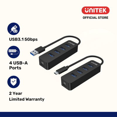 4 Ports USB / USB-c Hub with USB-C 5V Power - Kaplen