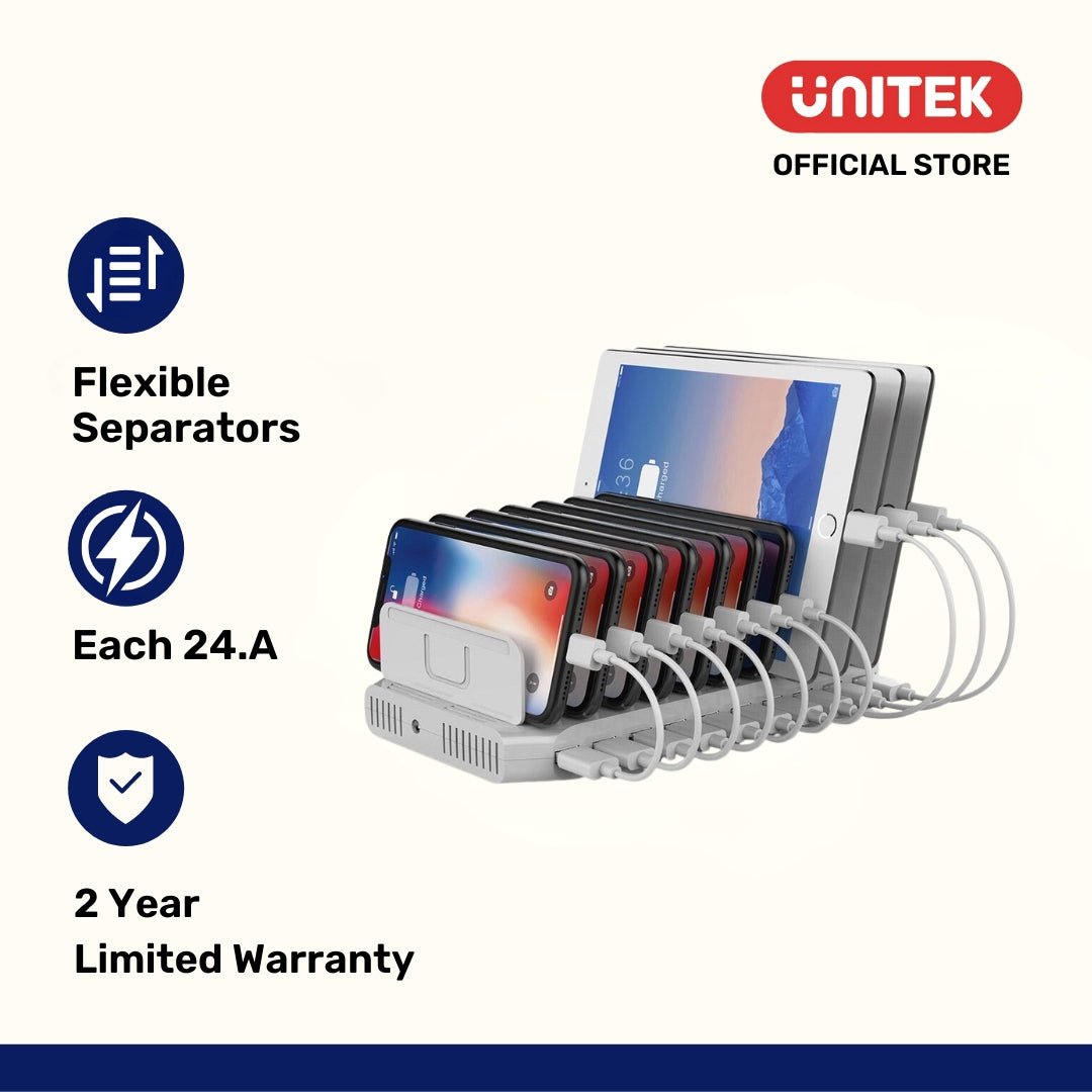 10 Port USB Charging Station 60W