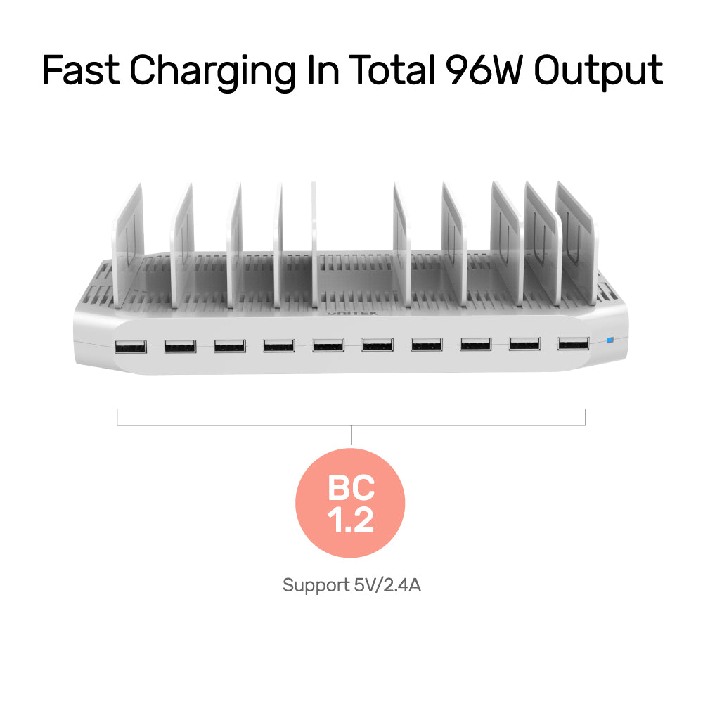 10 Port USB Charging Station 60W