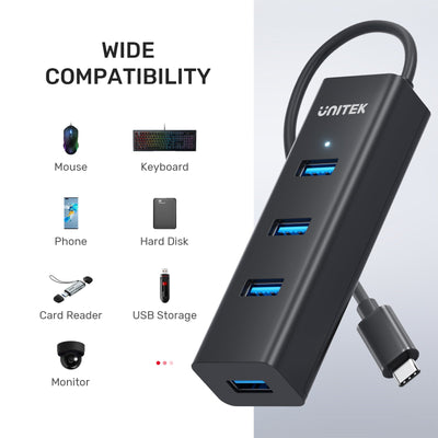 4 Ports USB / USB-c Hub with USB-C 5V Power - Kaplen