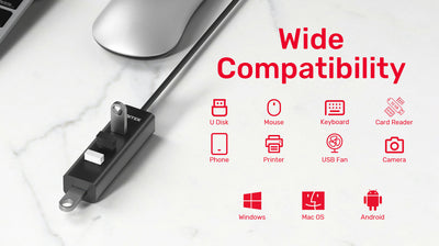 4 Ports USB / USB-c Hub with USB-C 5V Power - Kaplen