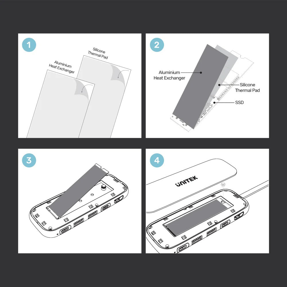 6-in-1 USB-C M.2 SSD NVME Enclsoure Storage Hub 10Gbps HDMI PD 100W