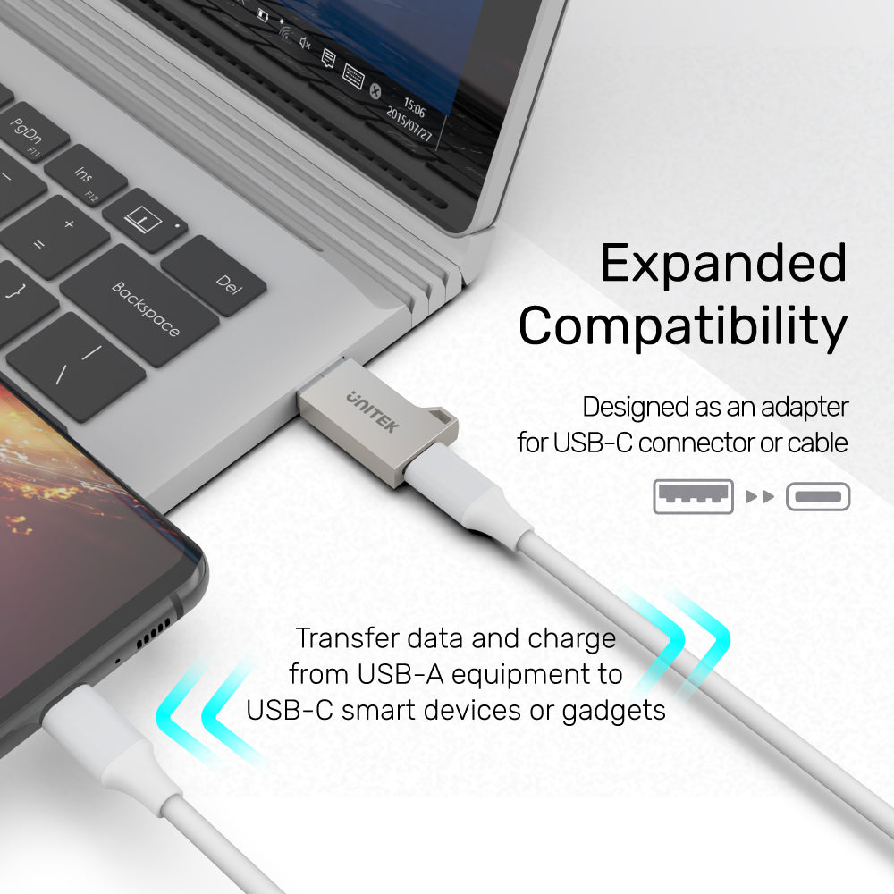 USB-A to USB-C Ultra Tiny Zinc Adapter A1034NI