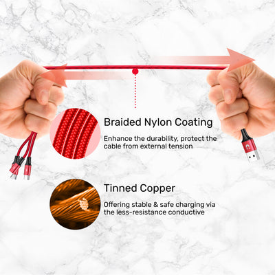 3-in-1 USB Charging Cable 1.2M C4049RD