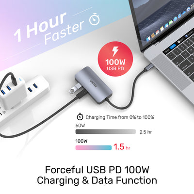 5-in-1 USB-C Hub with 2 HDMI, VGA MST PD 100W D1051A