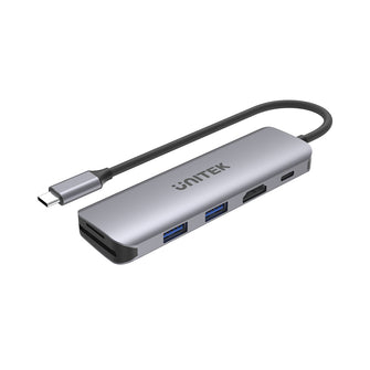 6-in-1 USB-C Hub with HDMI, Dual Card Reader, 100W PD H1107D