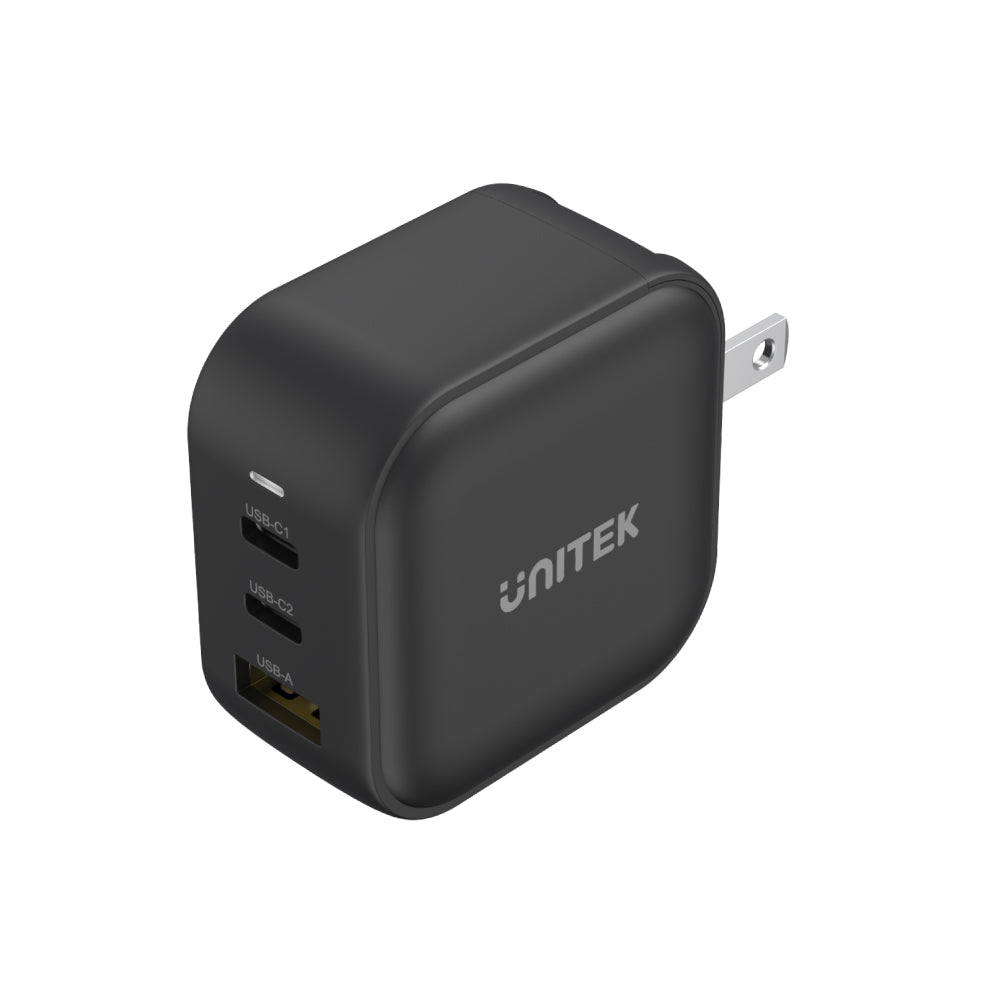 GaN 3 Ports 66W Charger with USB PD and QC 3.1