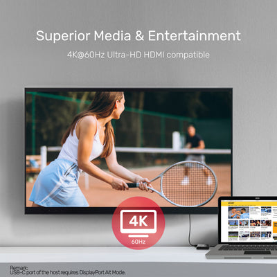USB-C to Dual HDMI 2.0 4K 60Hz Adapter with MST Dual Monitor V1408A