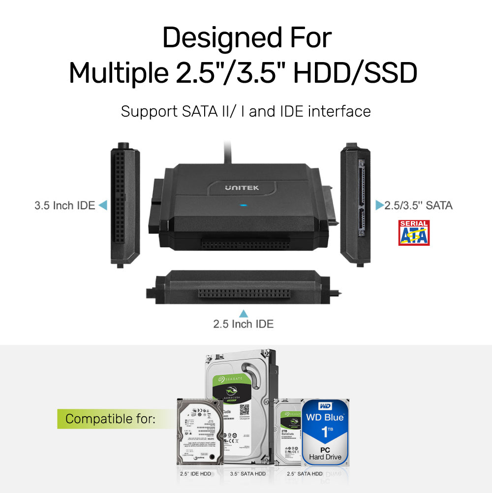 USB 3.0 to SATA II & IDE HDD & SSD Adapter SmartLink Trinity Y-3324