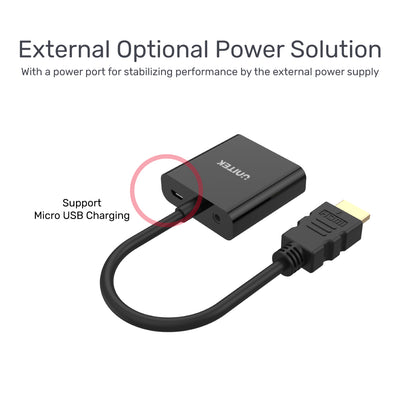 HDMI to VGA Adapter with 3.5mm for Stereo Audio