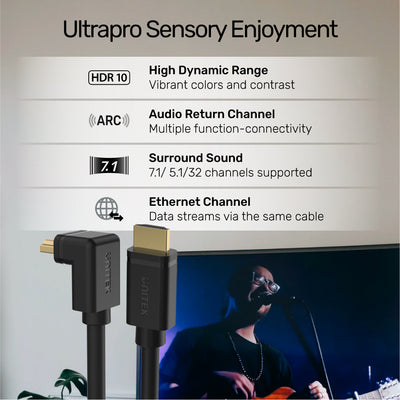 4K 60Hz HDMI Right Angle 270° Cable Y-C1008